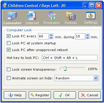 Children Control 1.74 screenshot