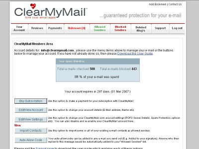 ClearMyMail Guarantedd Spam Blocker 3 screenshot