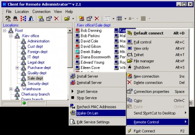 Client for Remote Administrator™ 2.1 screenshot