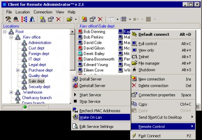Client for Remote Administrator 2.1 screenshot