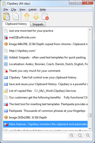 Clipdiary 5.51 screenshot