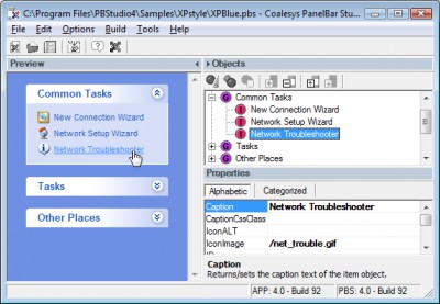 Coalesys PanelBar for ASP 7.0 screenshot
