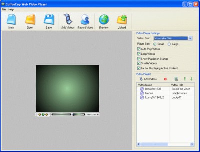 CoffeeCup Web Video Player 5.3 screenshot
