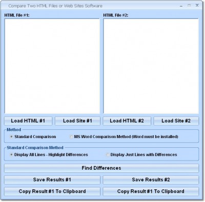 Compare Two HTML Files or Web Sites Software 7.0 screenshot