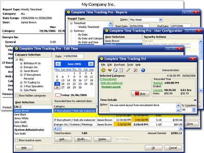 Complete Time Tracking Professional 2.54 screenshot