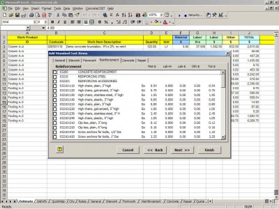 ConcreteCost Estimator for Excel 15.0 screenshot