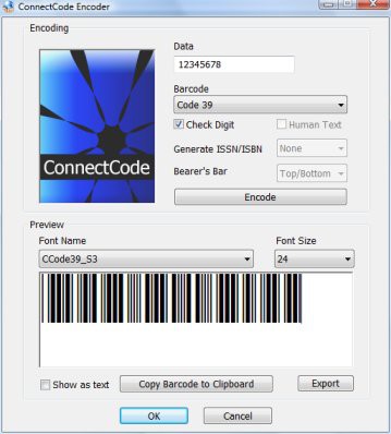 ConnectCode Free Barcode Font 5.0 screenshot