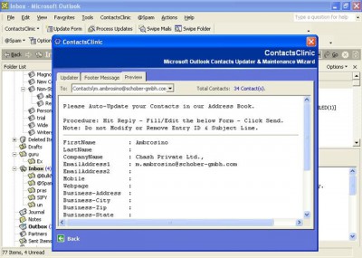 Contacts Clinic for Microsoft Outlook 3.0 screenshot