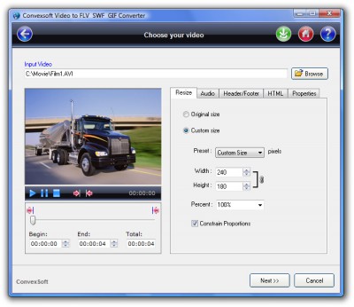ConvexSoft Video to FLV SWF GIF Convert 4.5 screenshot