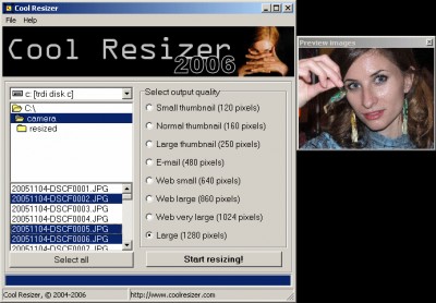 Cool Resizer 2005 screenshot