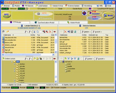 CoSyDat FTP-Manager zur Domainverwaltung 7.0 screenshot