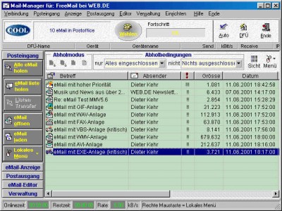 CoSyDat Mail-Manager zum sicheren Betreiben von eM 5.6 screenshot