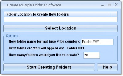 Create Multiple Folders Software 7.0 screenshot