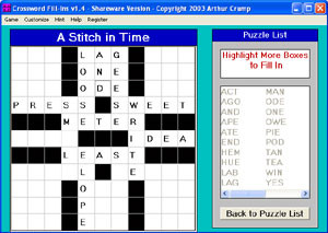 Crossword FillIns 3.1 screenshot