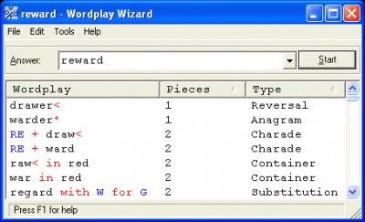 Crossword Wordplay Wizard 1.1 screenshot