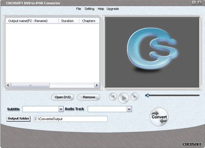 Cucusoft DVD to iPod Converter Build 555 2.05 screenshot