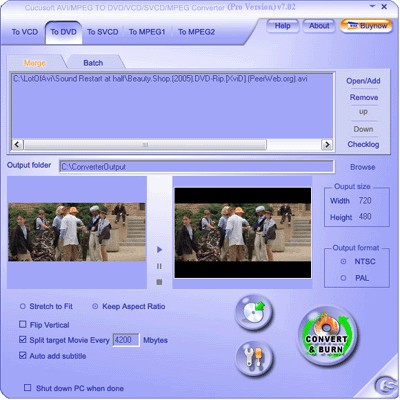 Cucusoft Mpeg/Mov/RMVB/DivX/AVI to DVD/VCD/SVCD Co 8.3 screenshot