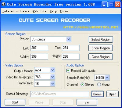 Cute Screen Recorder Free 3.903 screenshot