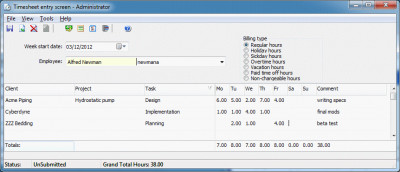 CyberMatrix Timesheets Enterprise 5.14 screenshot