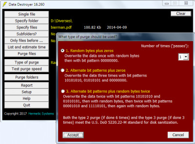 Data Destroyer 17.07 screenshot