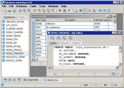 Database Workshop 5.52 screenshot