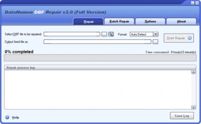 DataNumen DBF Repair 2.0 screenshot