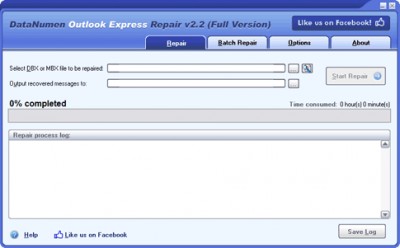 DataNumen Outlook Express Repair 2.2 screenshot