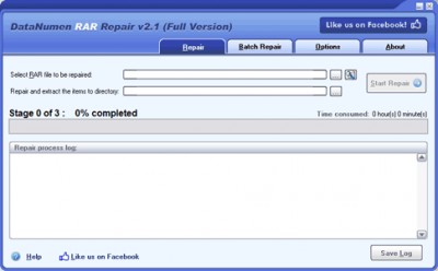 DataNumen RAR Repair 4.0 screenshot