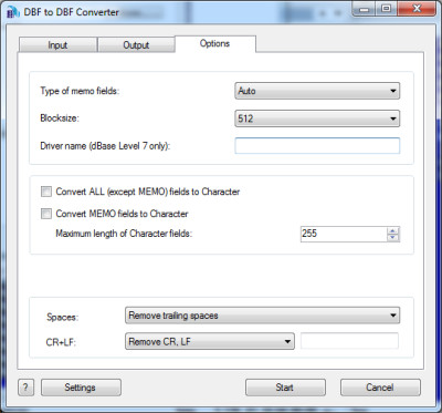 DBF to DBF Converter 3.45 screenshot