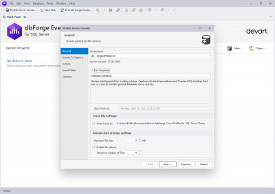 dbForge Event Profiler for SQL Server 1.8.11 screenshot