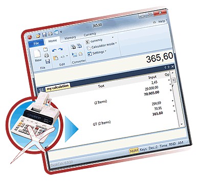 Deskcalc - Desktop adding machine 8.2.76 screenshot