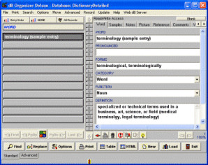 Dictionary Organizer Deluxe 4.12 screenshot