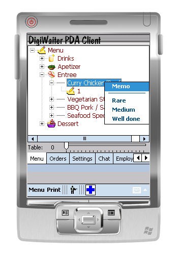 DigiWaiter POS PDA Client 2.11 screenshot