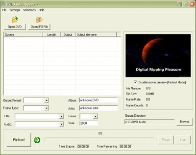Dipro DVD Audio Ripper Plus 5.2.6.4.01 screenshot