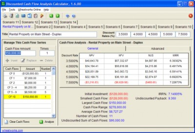 Discounted Cash Flow Analysis Calculator 1.7.00 screenshot