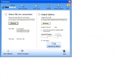 Docsmartz Convert PDF to Word Documents 6.1 screenshot
