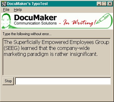 DocuMaker's TypoTest 1.0 screenshot