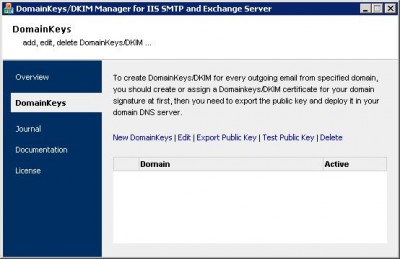 Domainkeys/DKIM for IIS/Exchange Server 3.5 screenshot