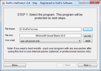 DotFix LiteProtect 3.6.1 screenshot