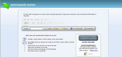 Downloads2k Toolbar 1.1 screenshot