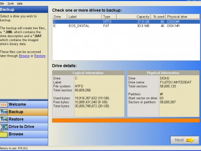 DriveImage XML 2.60 screenshot