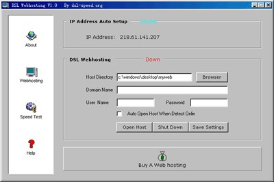 DSL Web Hosting 2.8 screenshot