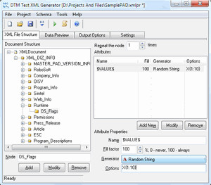 DTM Test XML Generator 1.20.04 screenshot