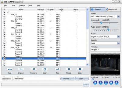 DVD to MP4 1.0 screenshot