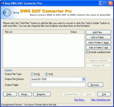 DWG to DXF Pro 2007.1 2010.1 screenshot