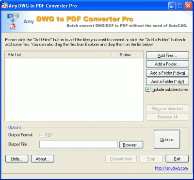 DWG to PDF Pro 2007.1 2010.1 screenshot