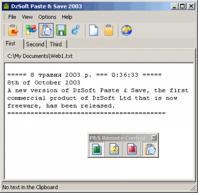 DzSoft Paste & Save 2003 screenshot