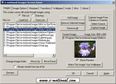 e-motional Images Screen Saver 1.0 screenshot