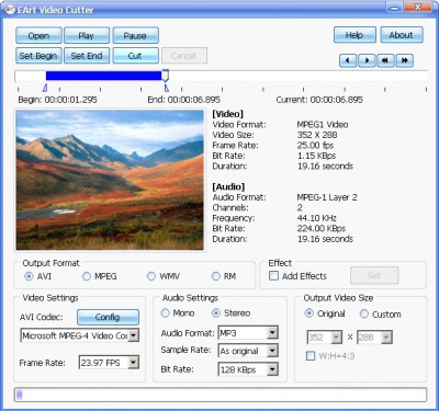 EArt Video Cutter 1.81 screenshot