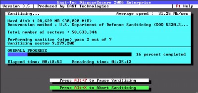 East-Tec DisposeSecure 2006 Enterprise 3.5 screenshot